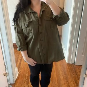 Army, green oversized blouse